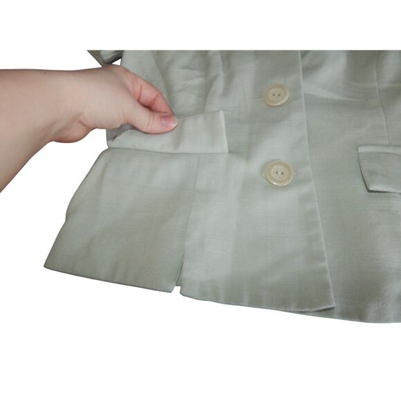 LISA JO women's size 3 vintage seafoam green and black floral skirt suit set - Picture 4 of 12